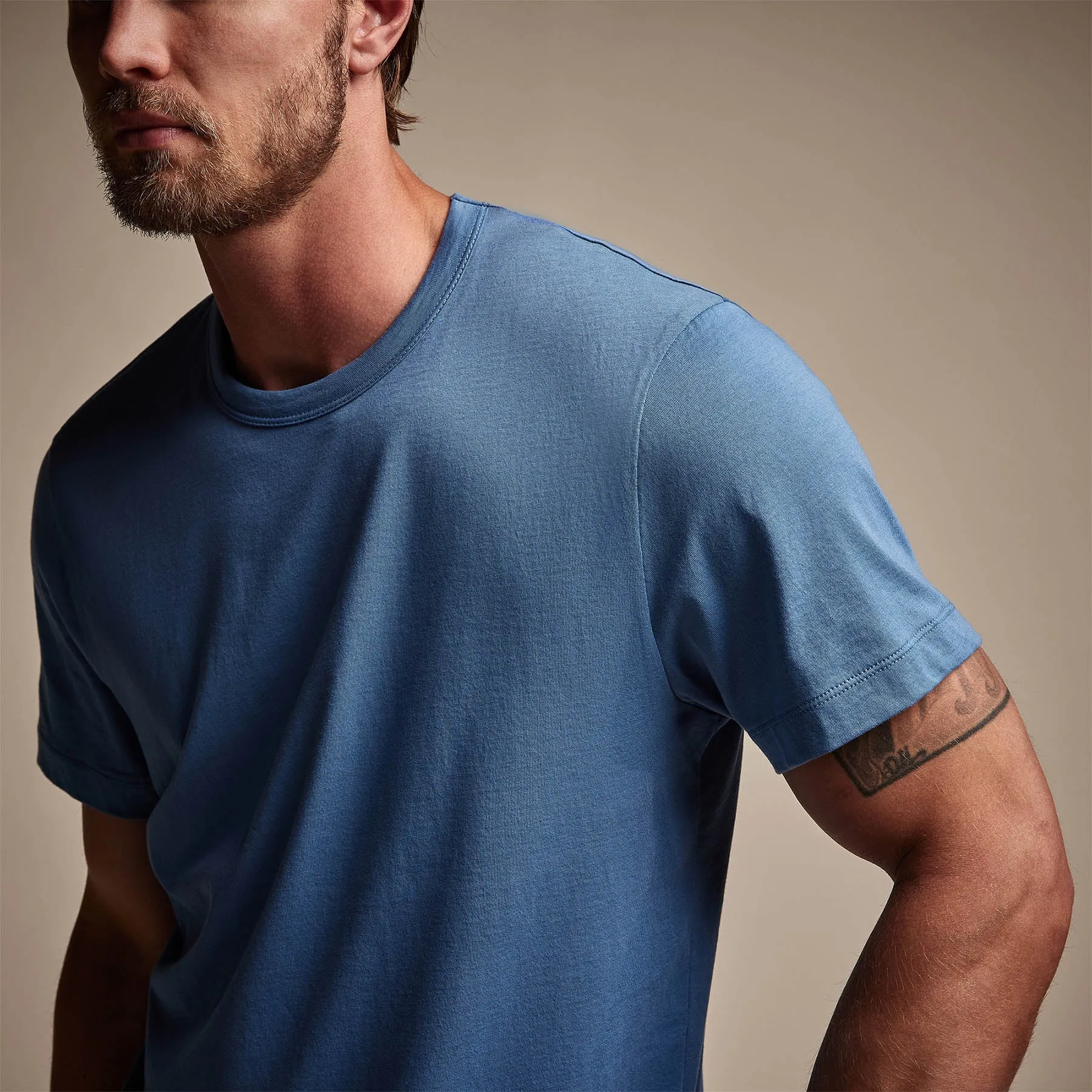 Brushed Lotus Crew - Spectrum Blue sold by James Perse