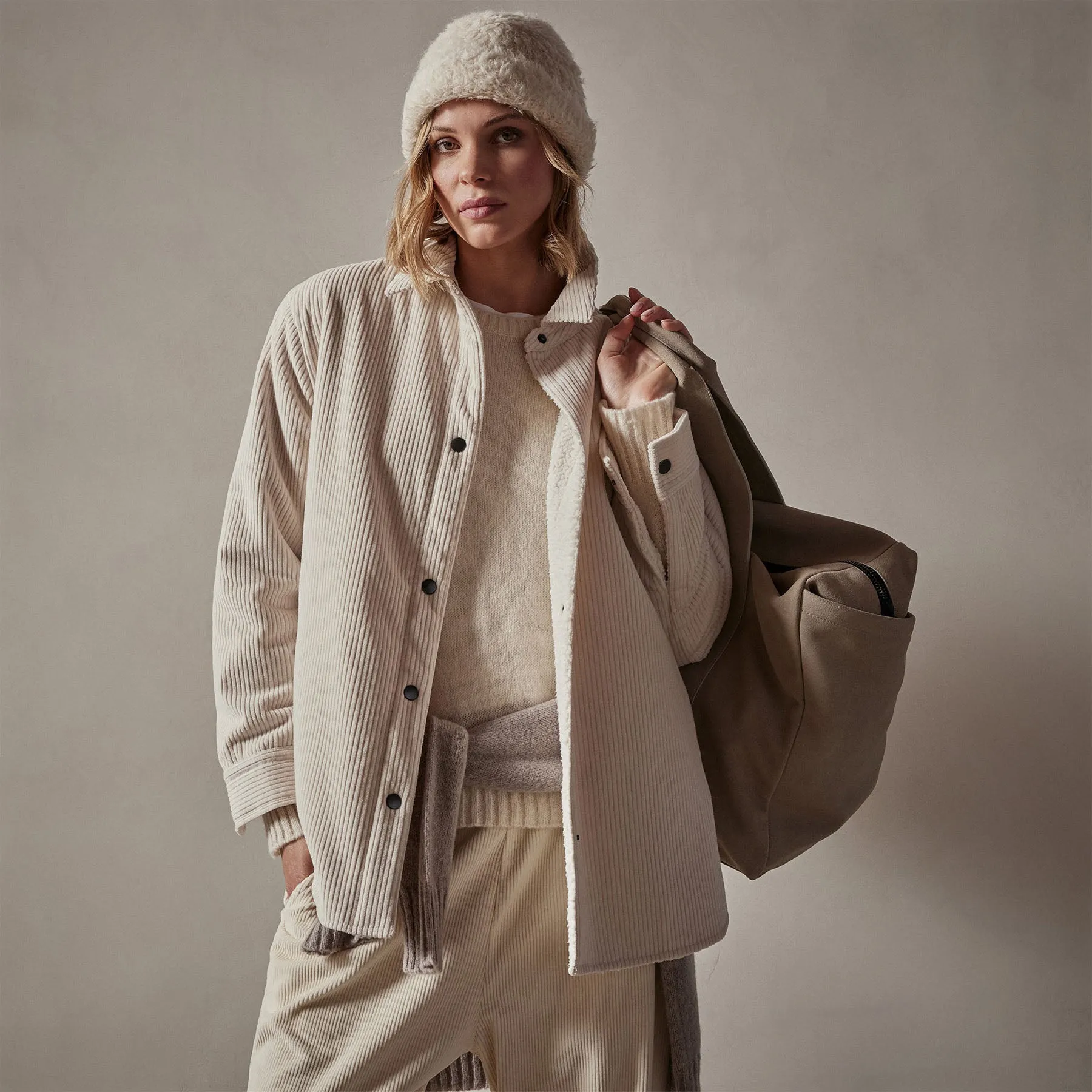 Sherpa Lined Oversized Corduroy Jacket - Canvas sold by James Perse product image thumbnail 5