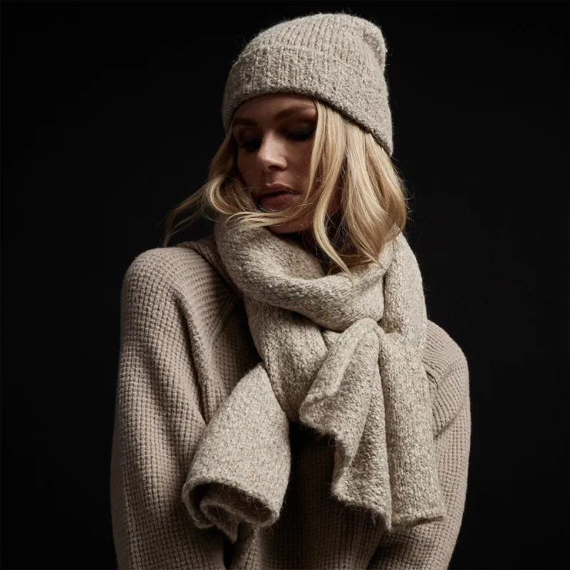 Alpaca Merino Knit Beanie - Stone sold by James Perse