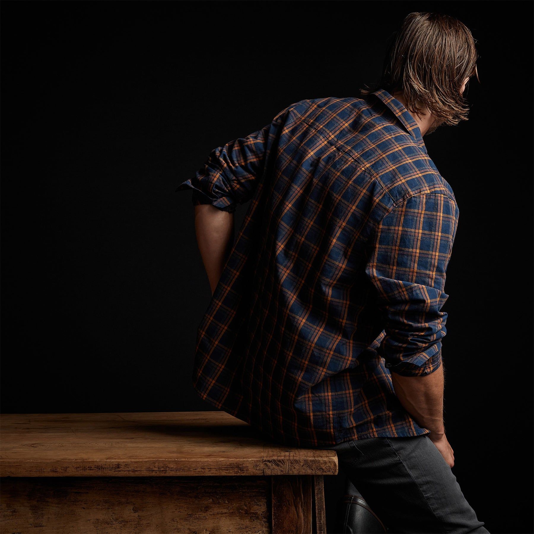 Brushed Cotton Plaid Shirt - Titan/Amber sold by James Perse product image thumbnail 4