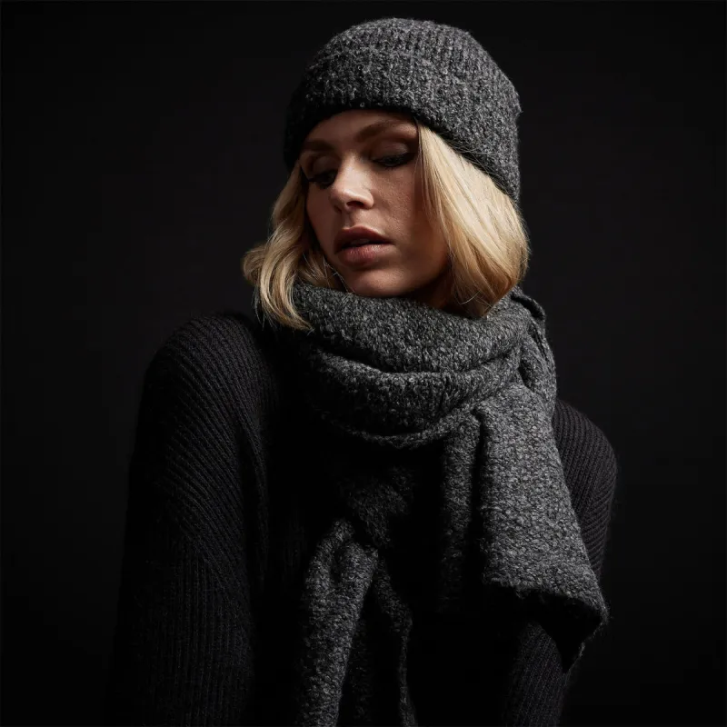 Alpaca Merino Knit Beanie - Charcoal sold by James Perse