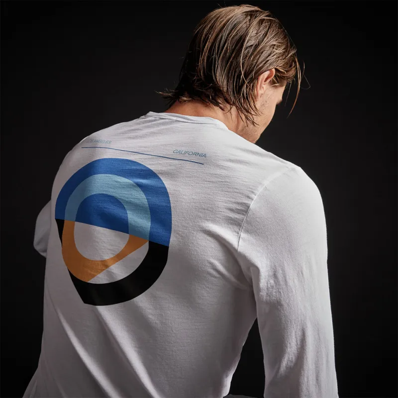 Long Sleeve Crew Neck Abstract Circle - White sold by James Perse