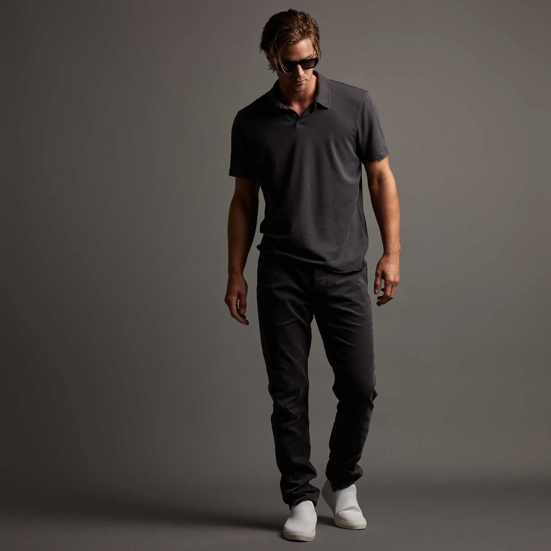 Brushed Twill 5 Pocket Pant - Magma Pigment sold by James Perse