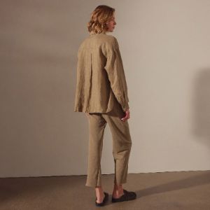 Linen Oversized Shirt - Cashew Pigment sold by James Perse