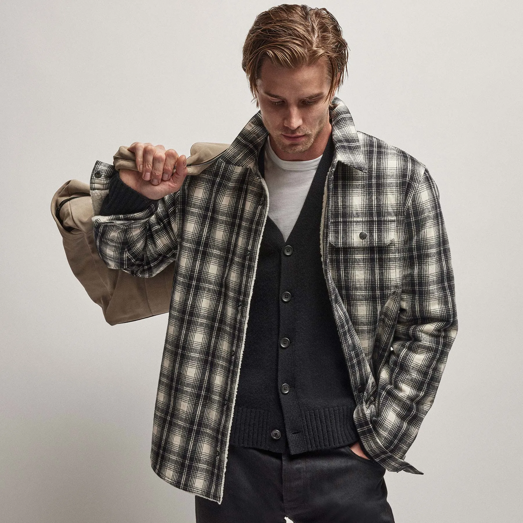 Recycled Cashmere Cardigan - Black sold by James Perse product image thumbnail 2