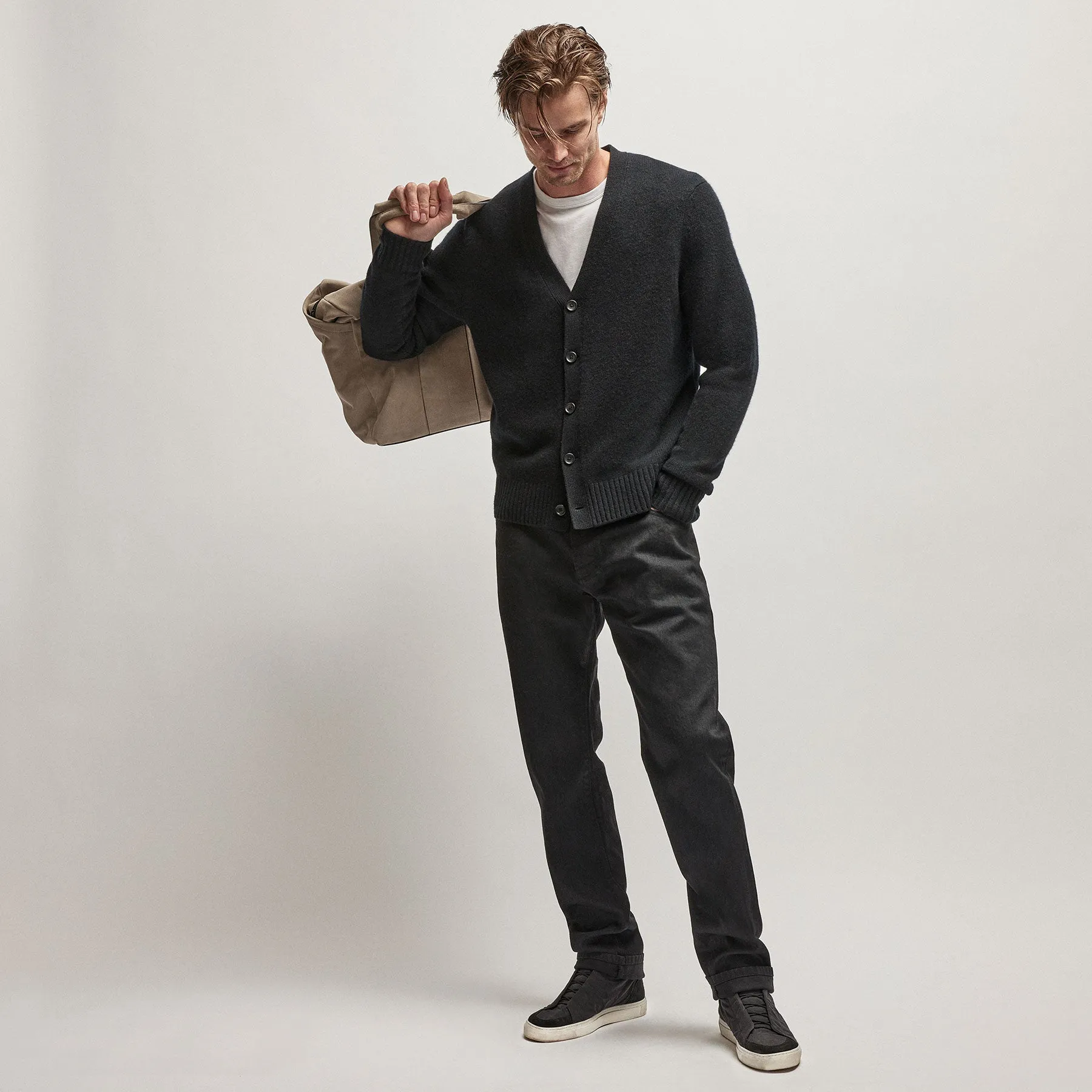 Recycled Cashmere Cardigan - Black sold by James Perse product image thumbnail 3