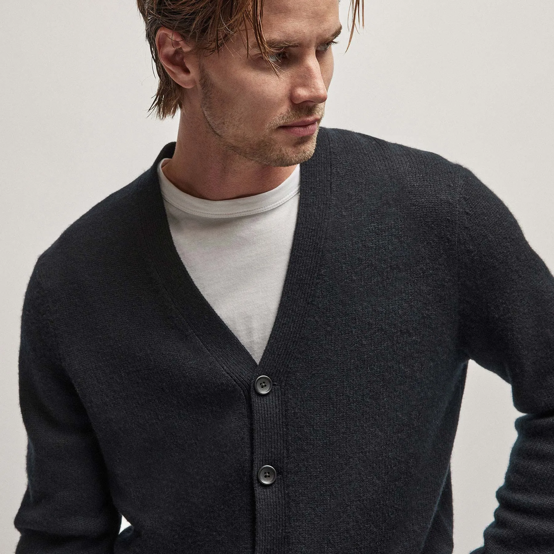 Recycled Cashmere Cardigan - Black sold by James Perse product image thumbnail 5