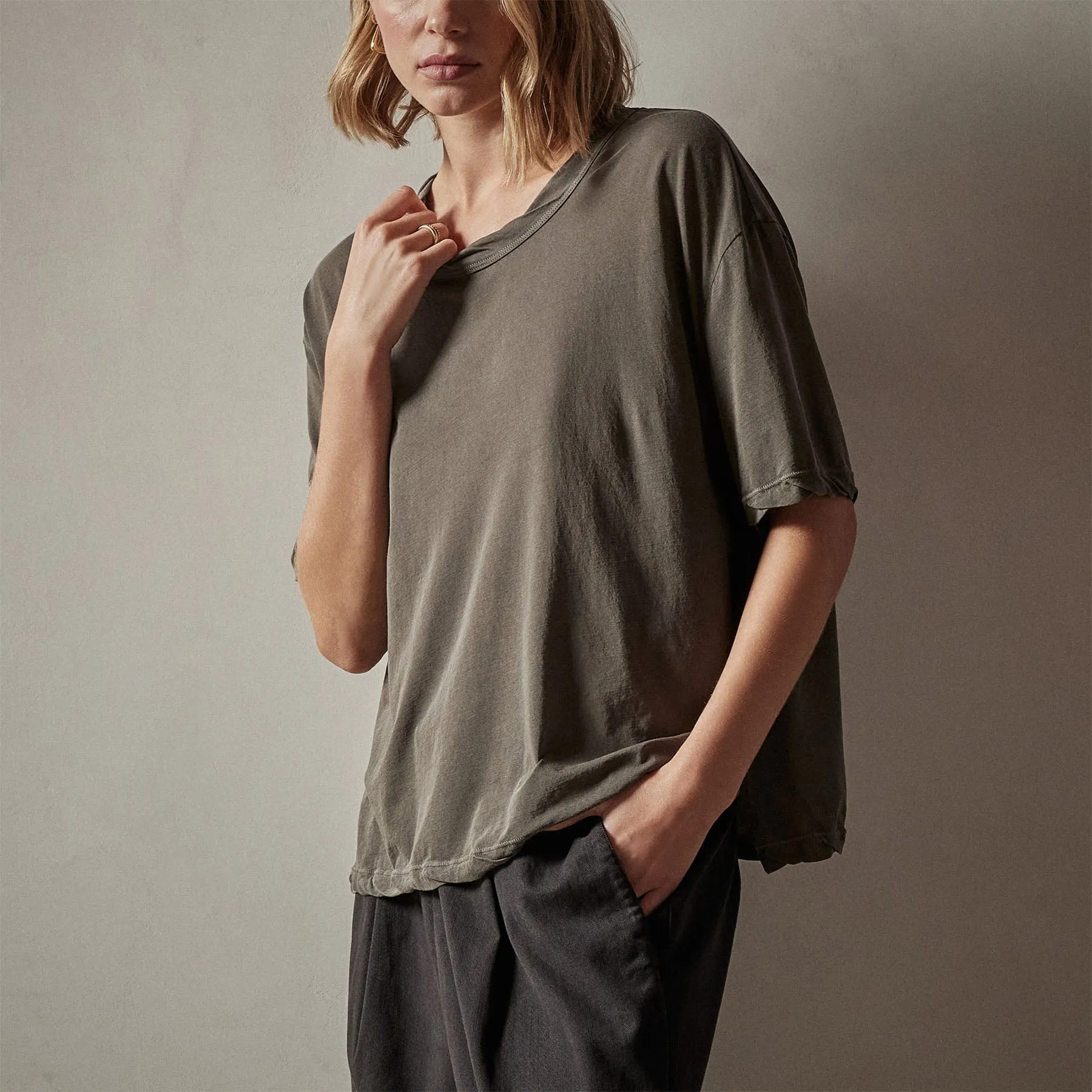 High Gauge Oversized Tee - Burro Pigment sold by James Perse product image thumbnail 3