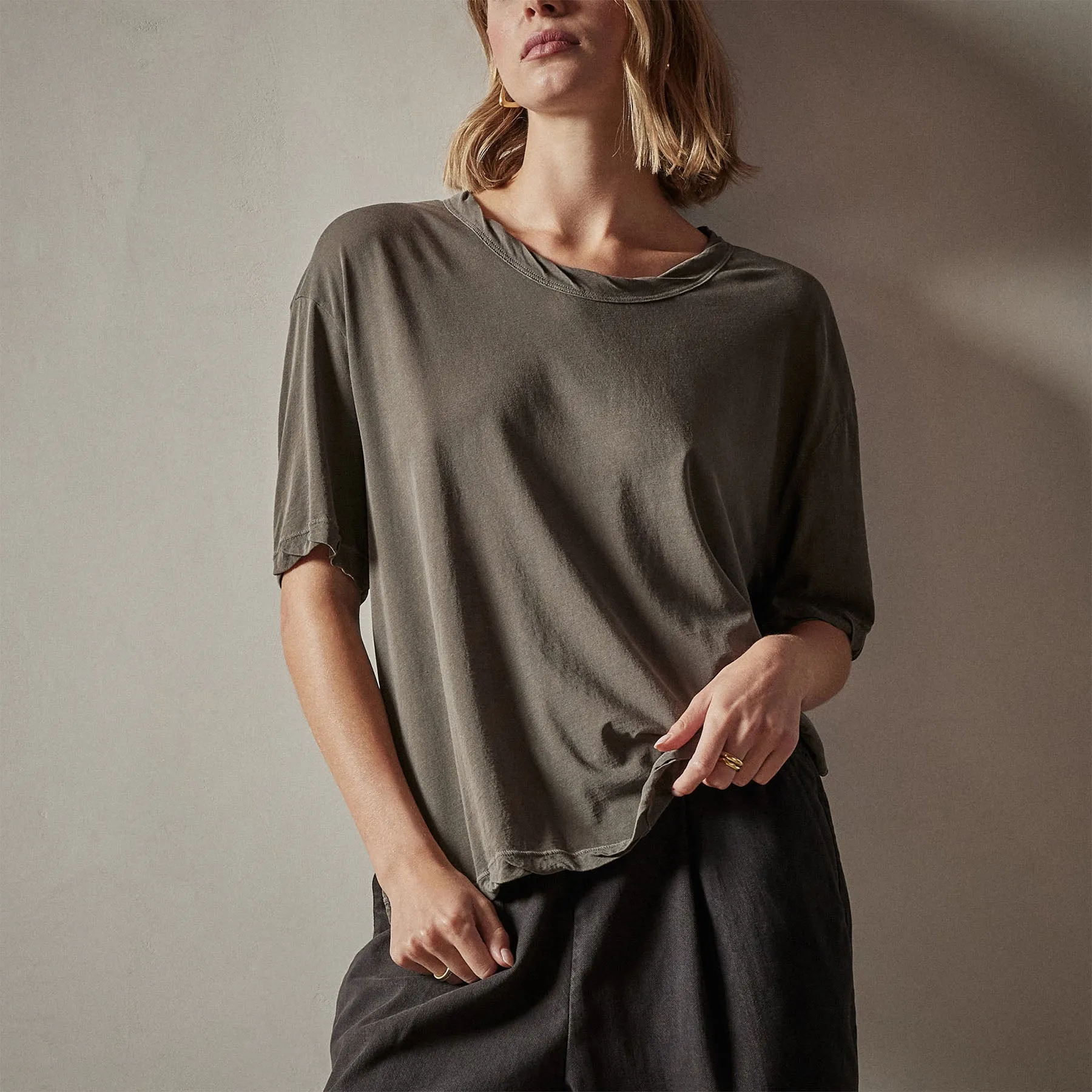 High Gauge Oversized Tee - Burro Pigment sold by James Perse