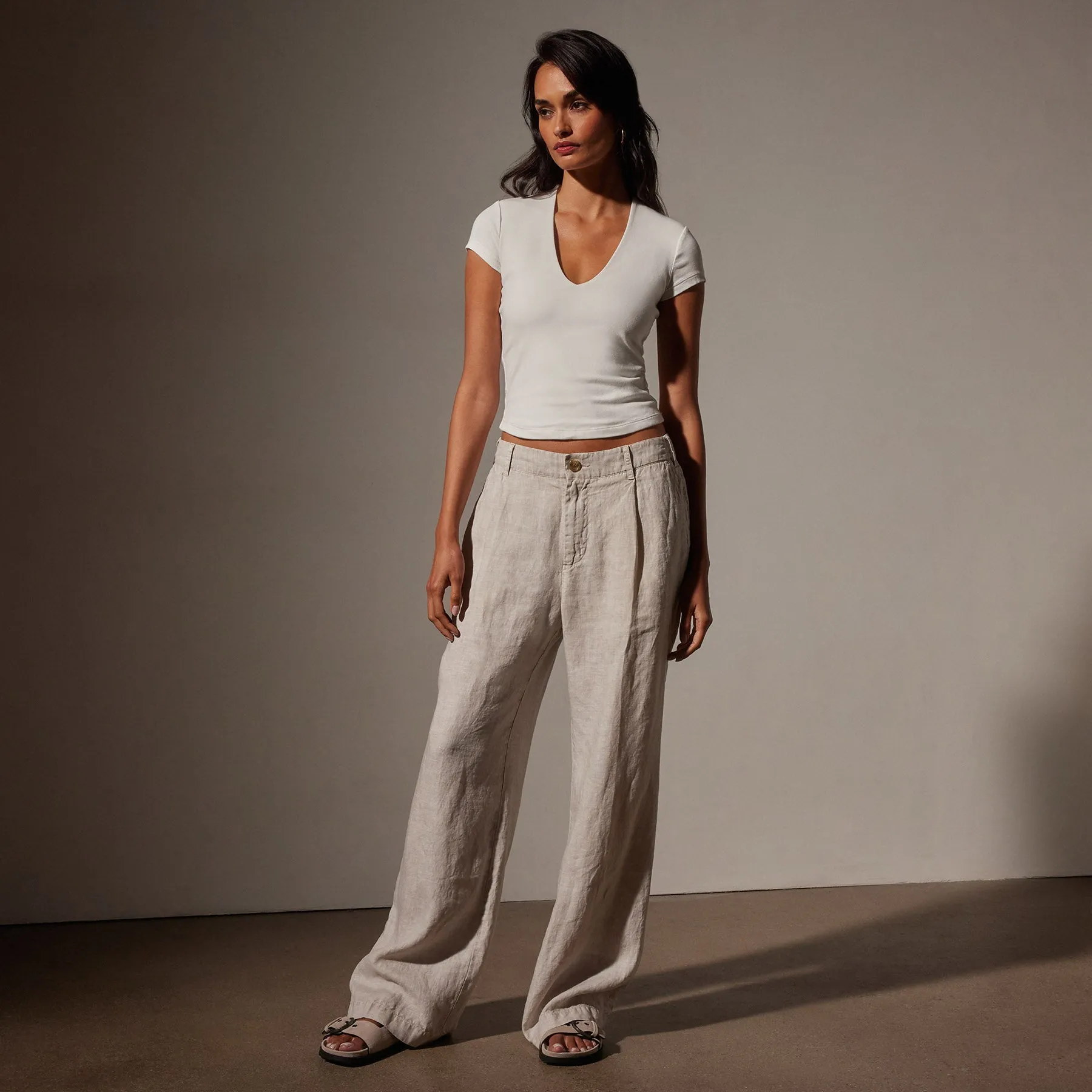 Linen Pleated Pant - Salt Pigment sold by James Perse product image thumbnail 4