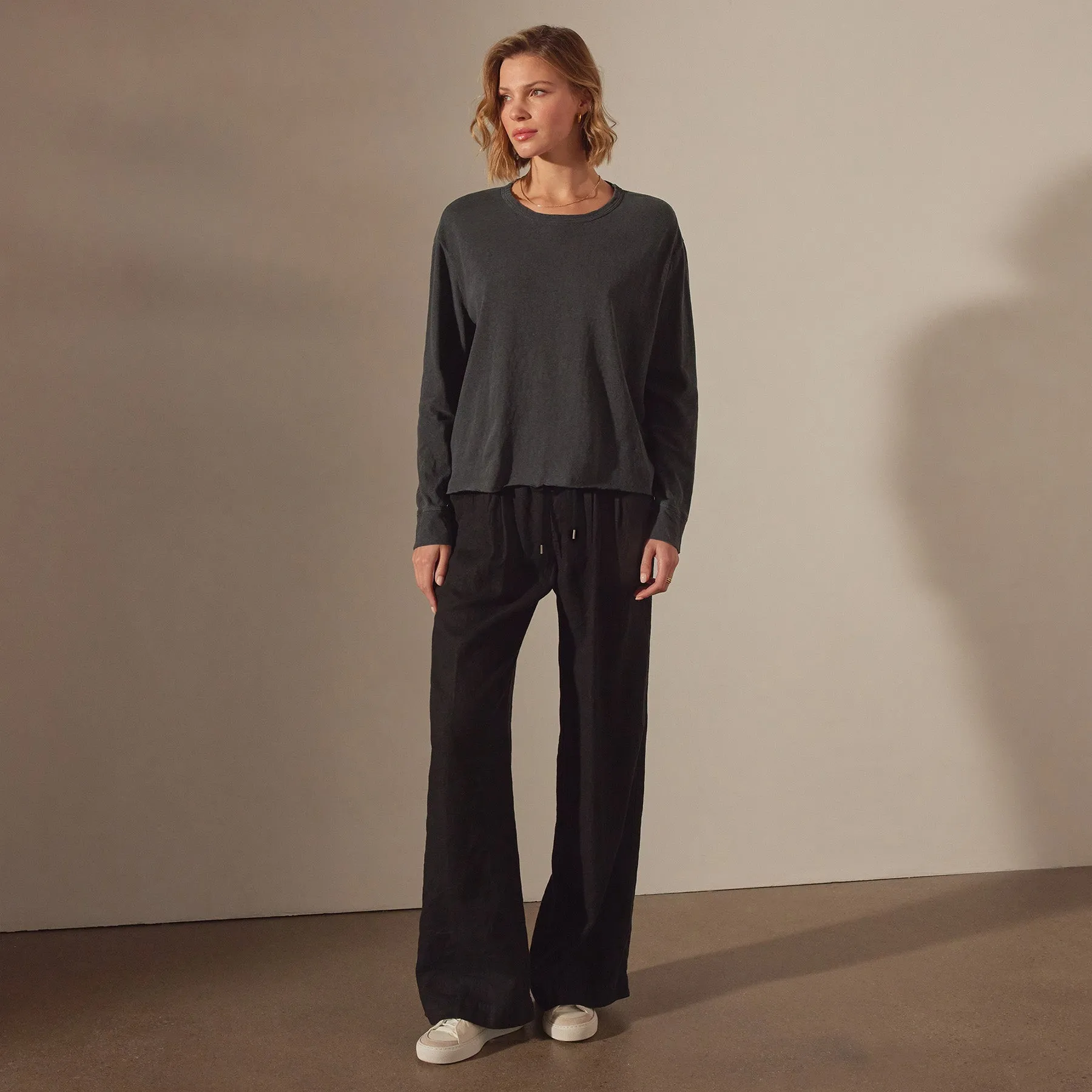 Long Sleeve Boxy Tee - Magma Pigment sold by James Perse product image thumbnail 3