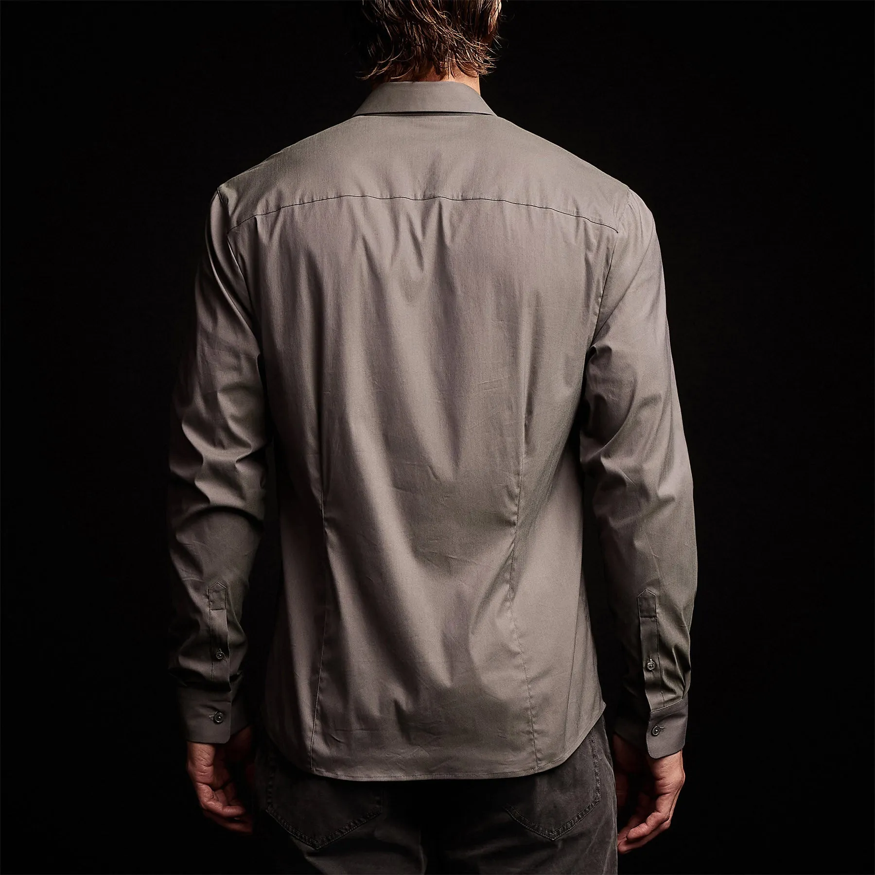 Matte Stretch Poplin Dress Shirt - Dusk sold by James Perse product image thumbnail 4