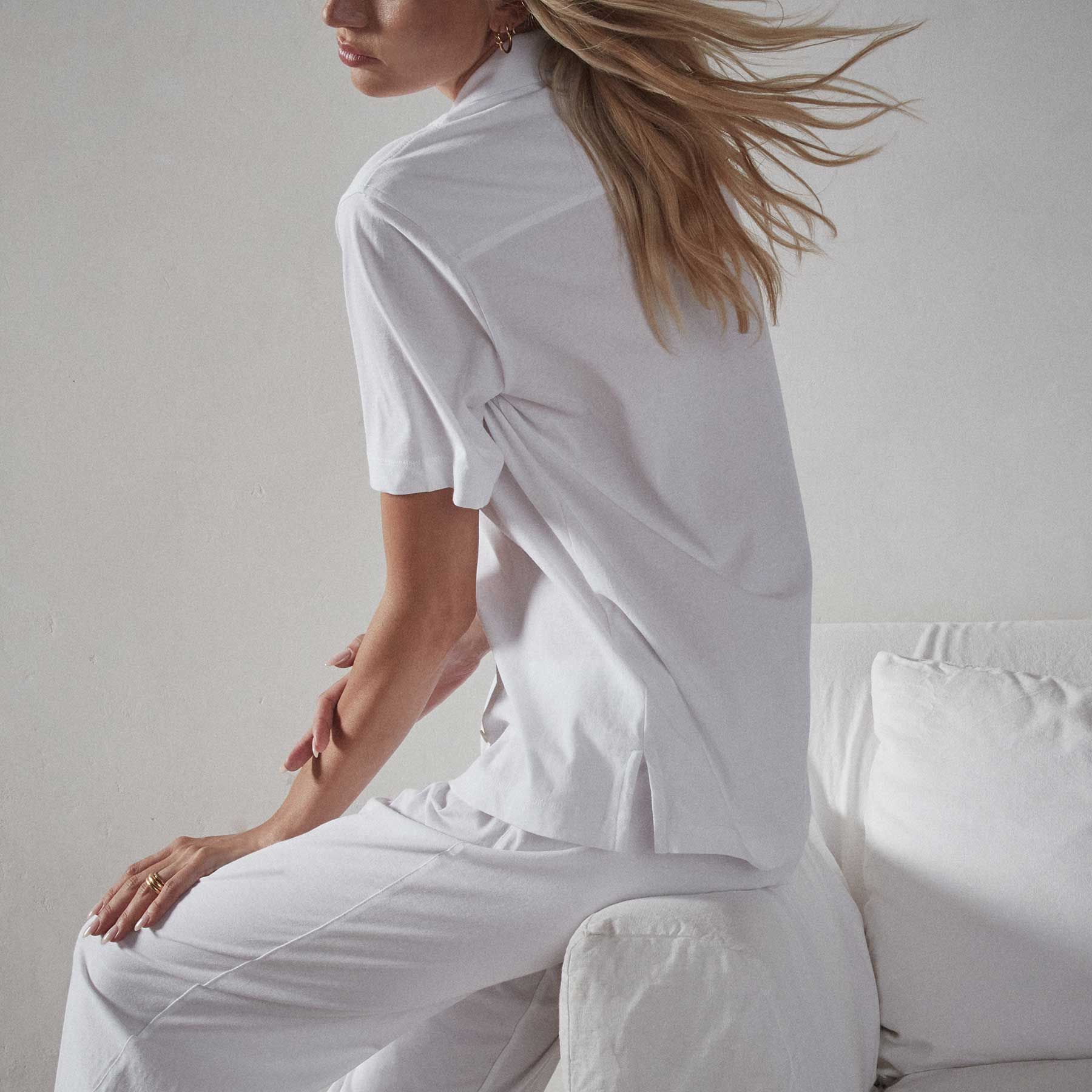 Clean Finish Jersey Camp Shirt - White sold by James Perse product image thumbnail 5