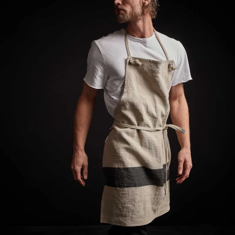 Single Stripe Chef's Apron - Natural/Black sold by James Perse