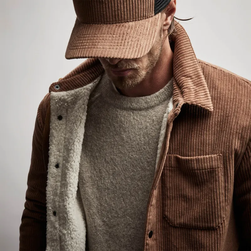 Sherpa Lined Corduroy Shirt Jacket - Chestnut sold by James Perse