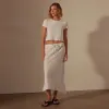 High Low Linen Skirt - White sold by James Perse