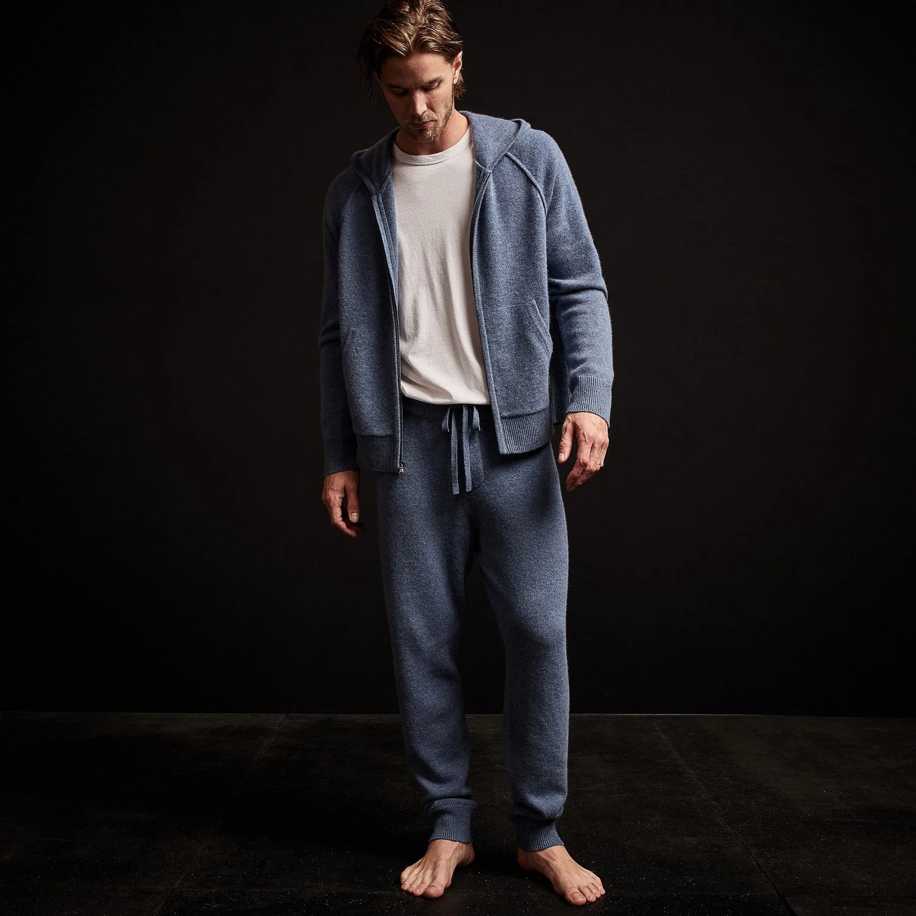 Recycled Cashmere Track Pant - Denim sold by James Perse