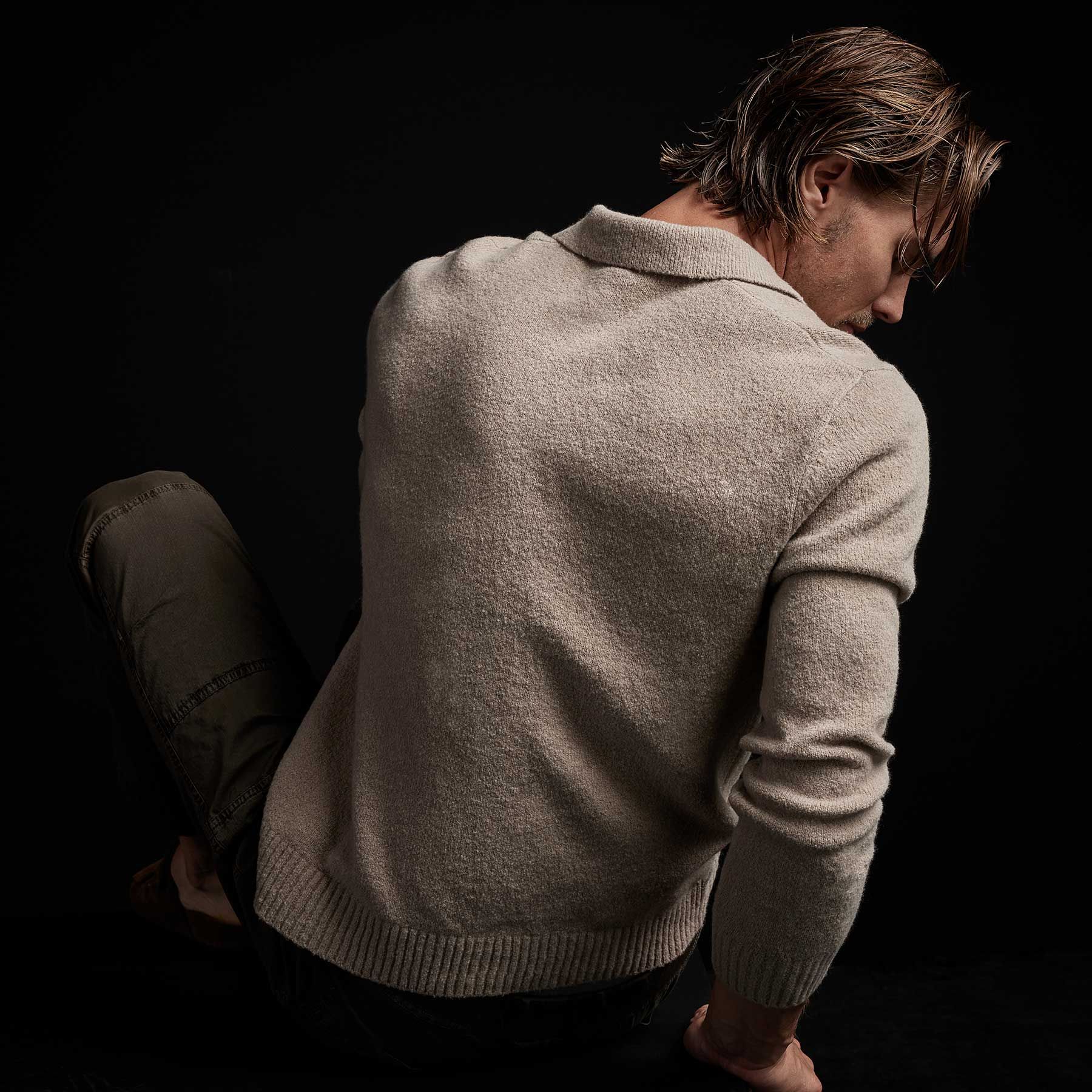 Cotton Wool Polo Sweater Knit - Nude sold by James Perse product image thumbnail 4