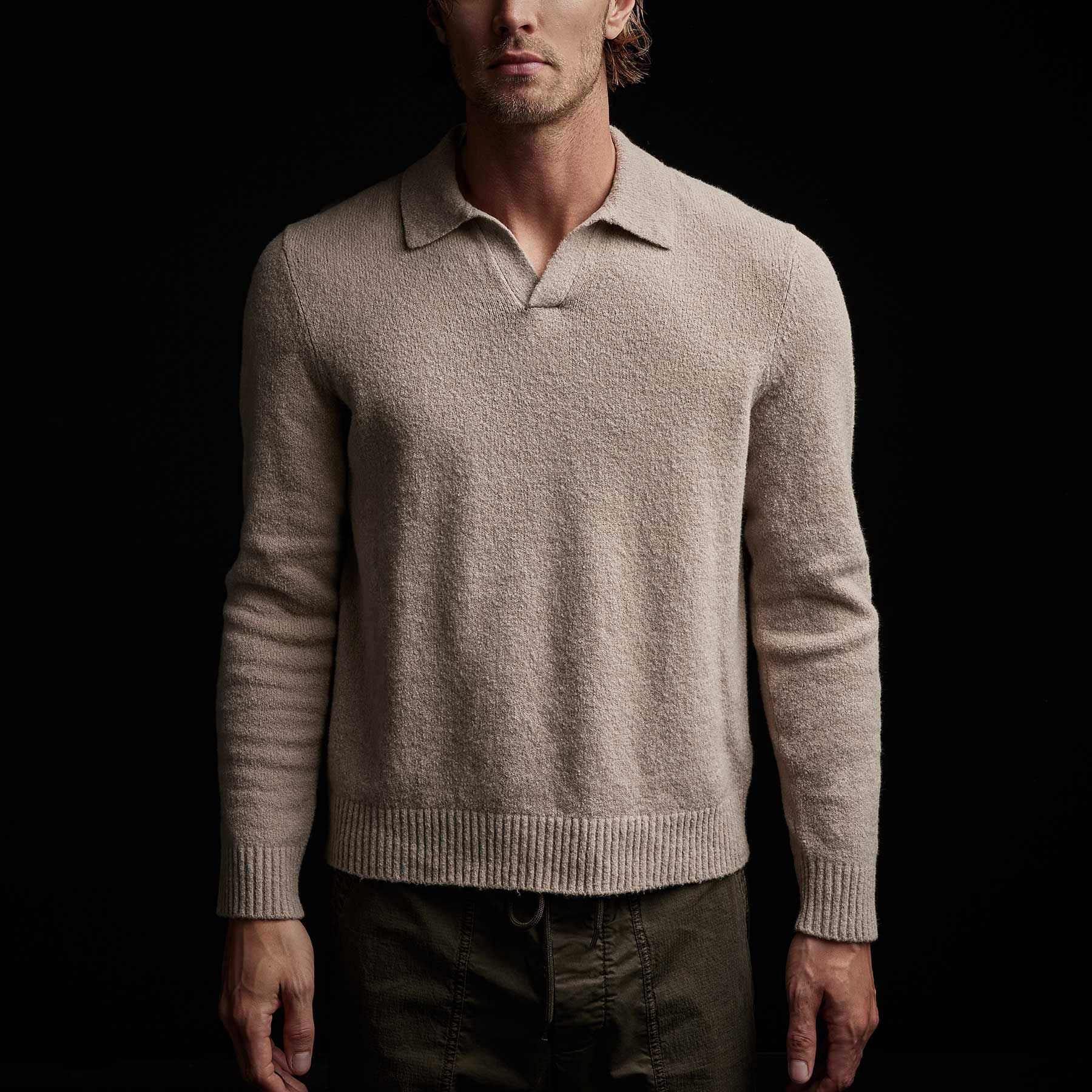 Cotton Wool Polo Sweater Knit - Nude sold by James Perse product image thumbnail 5