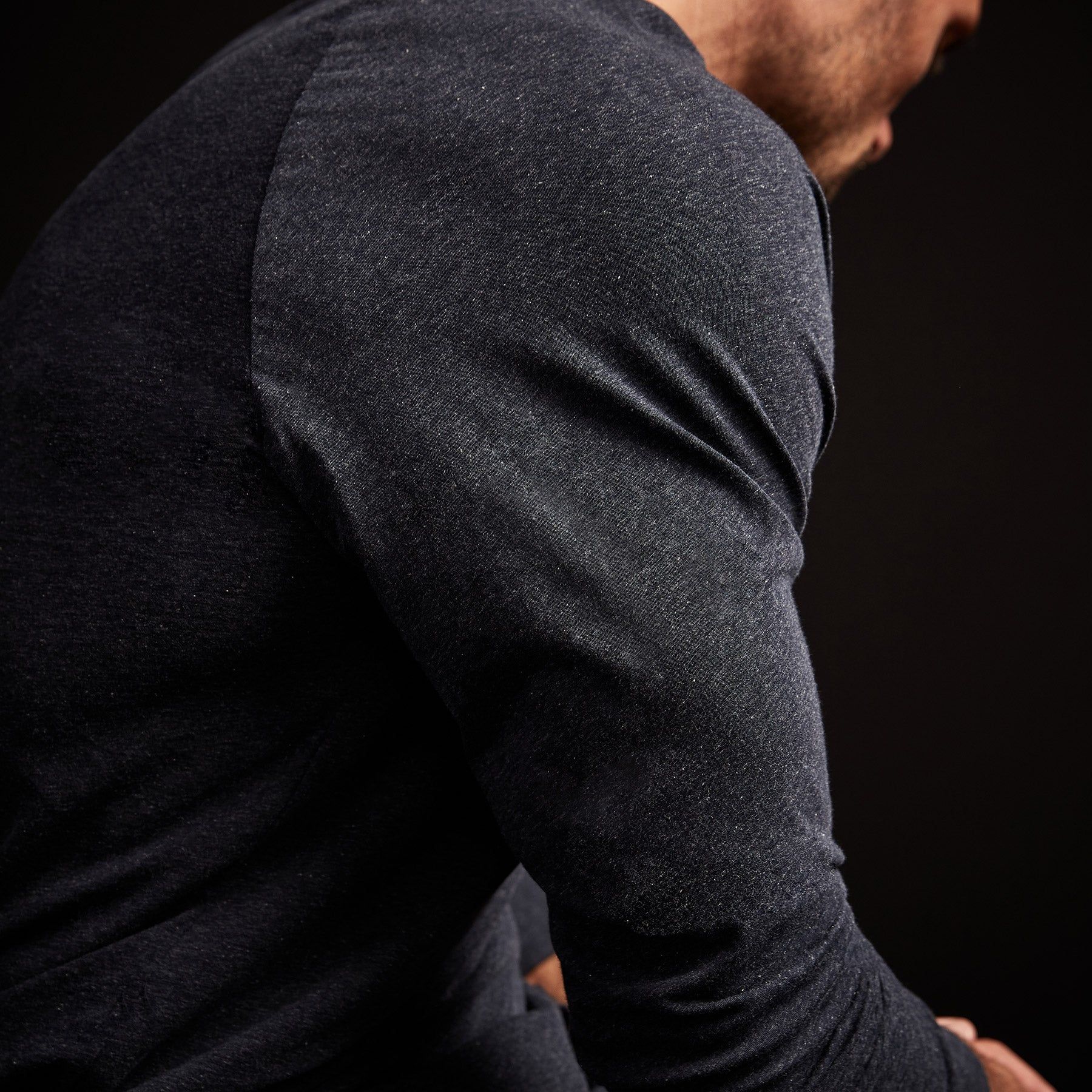 High Twist Recycled Jersey Raglan - Heather Navy sold by James Perse product image thumbnail 3