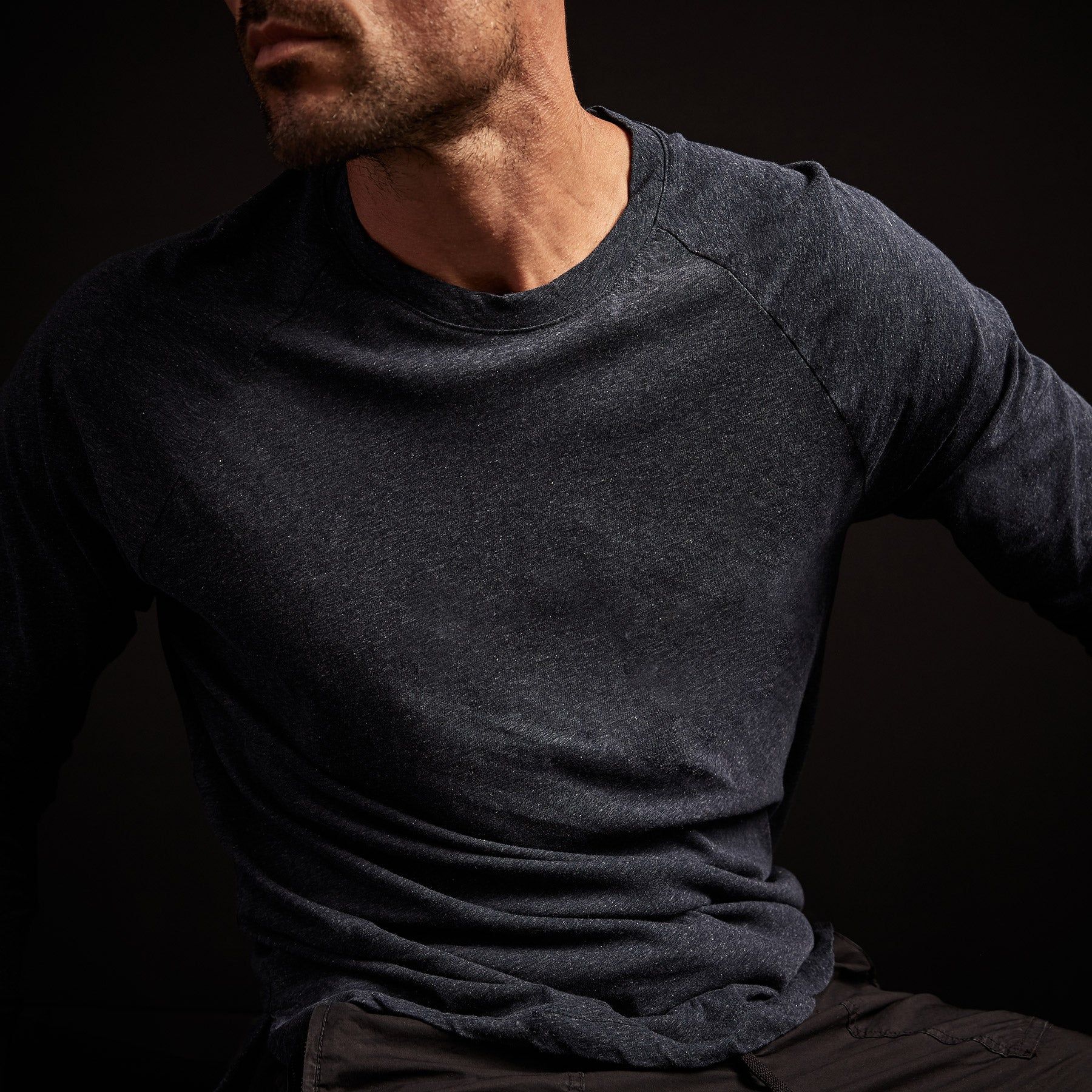 High Twist Recycled Jersey Raglan - Heather Navy sold by James Perse product image thumbnail 2