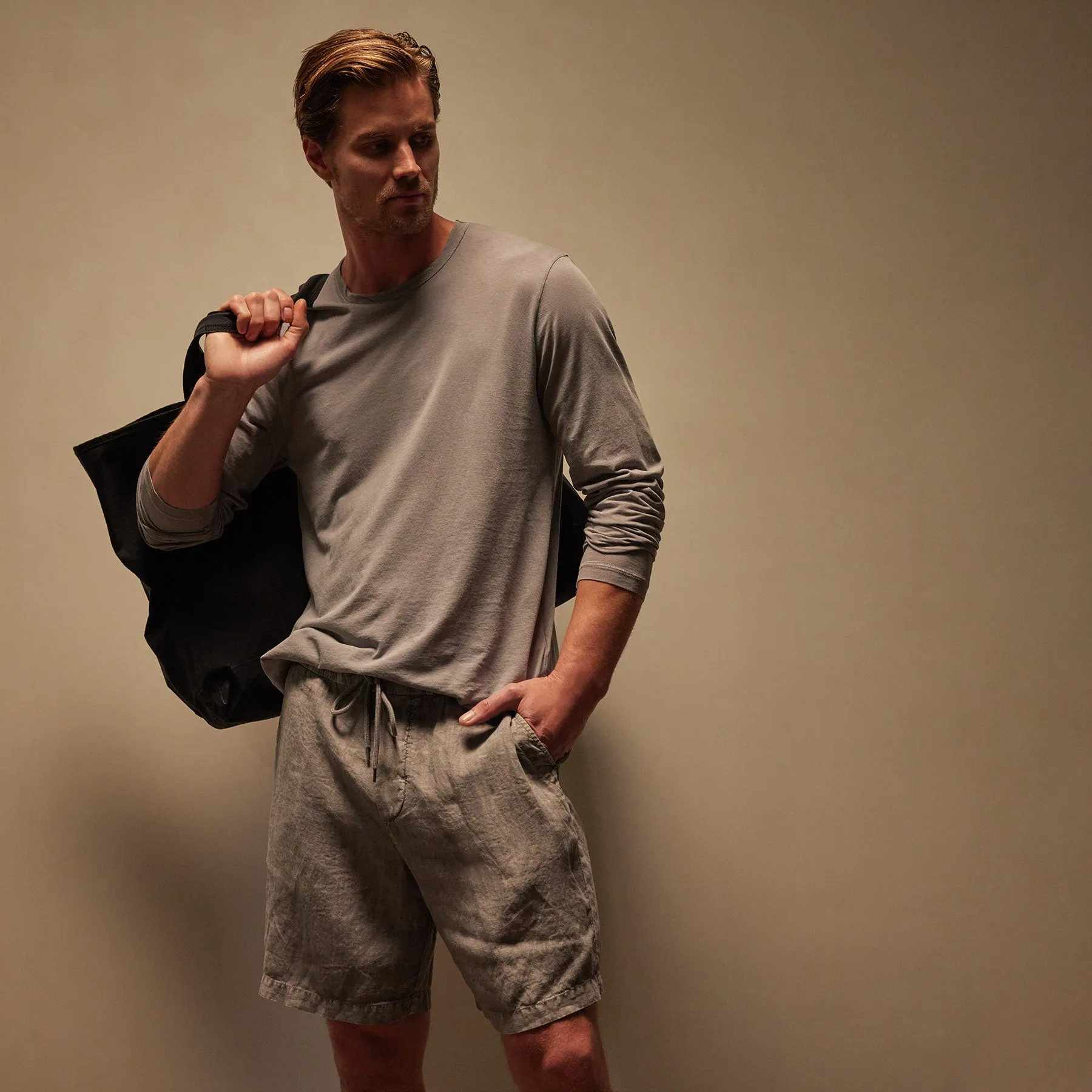 Shirttail Hem Crew - Silver Grey Pigment sold by James Perse product image thumbnail 2