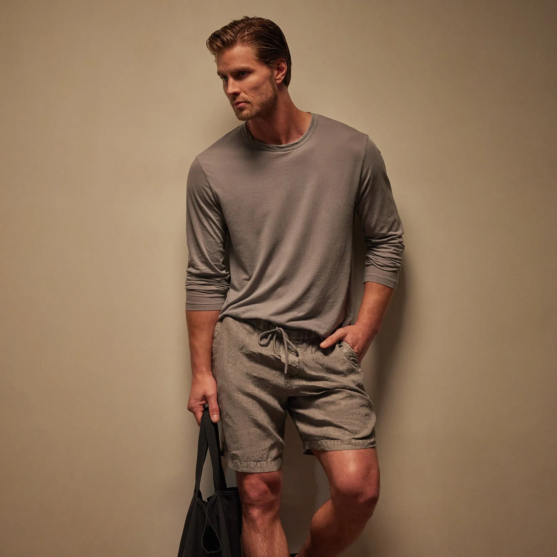 Shirttail Hem Crew - Silver Grey Pigment sold by James Perse product image thumbnail 3