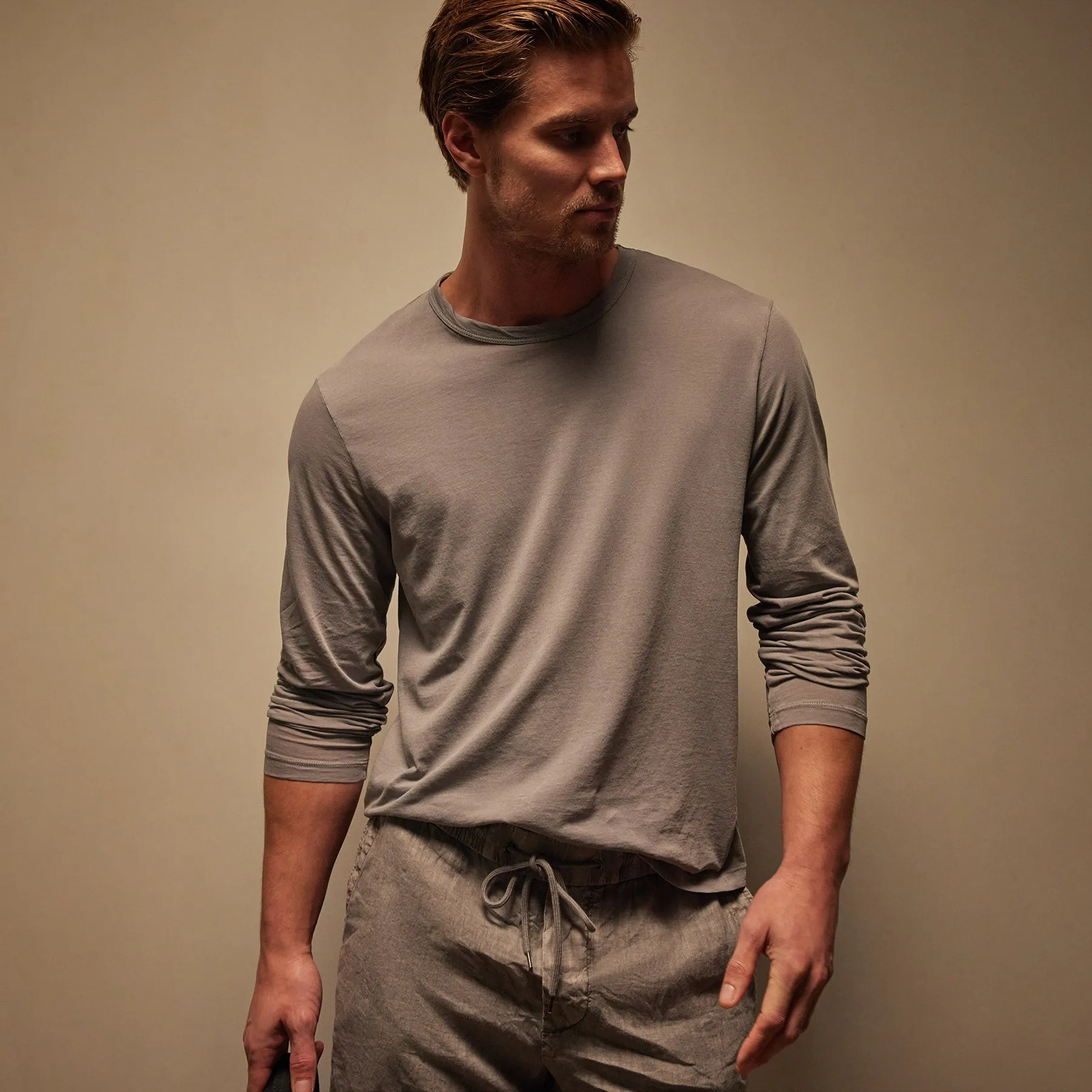 Shirttail Hem Crew - Silver Grey Pigment sold by James Perse product image thumbnail 4