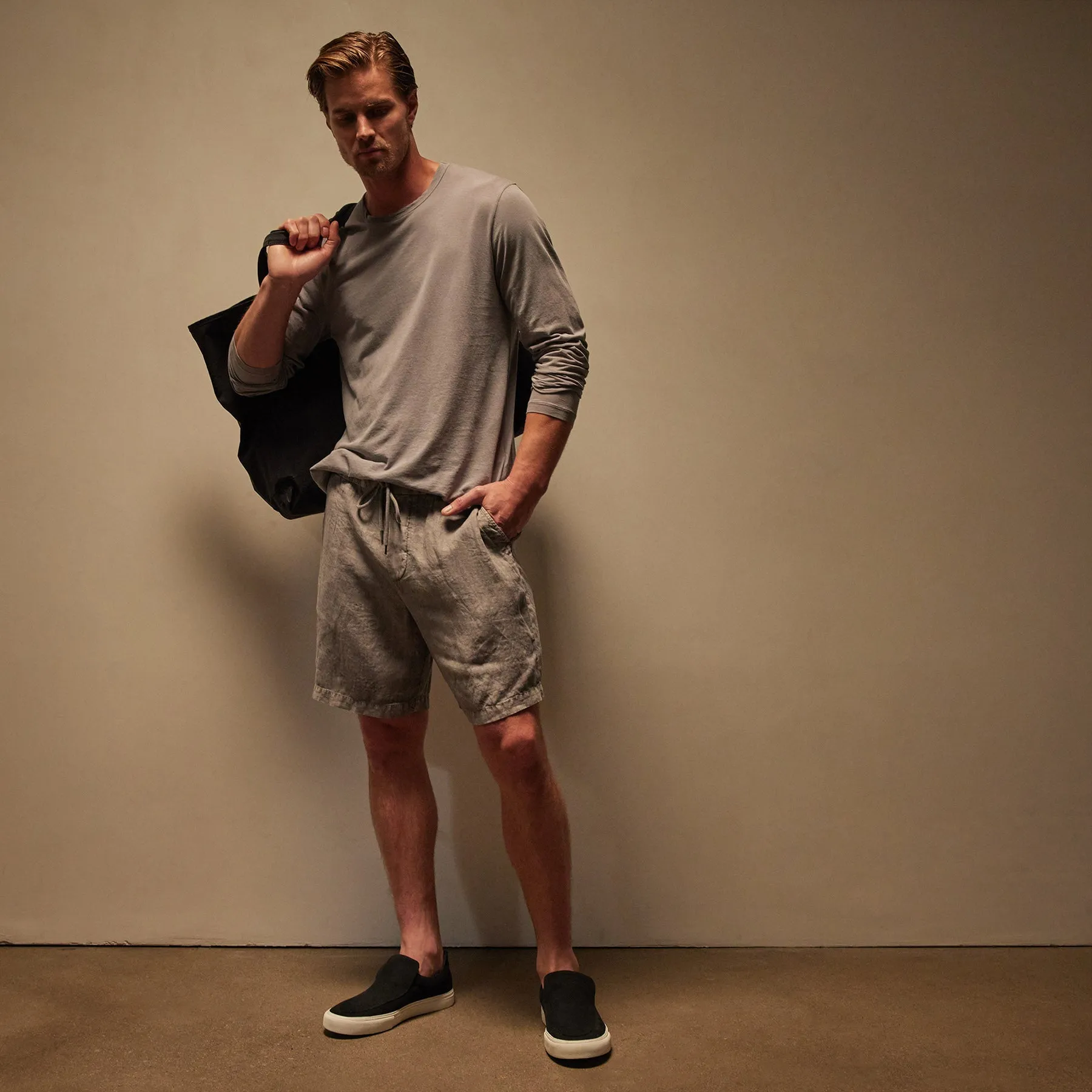 Shirttail Hem Crew - Silver Grey Pigment sold by James Perse product image thumbnail 5