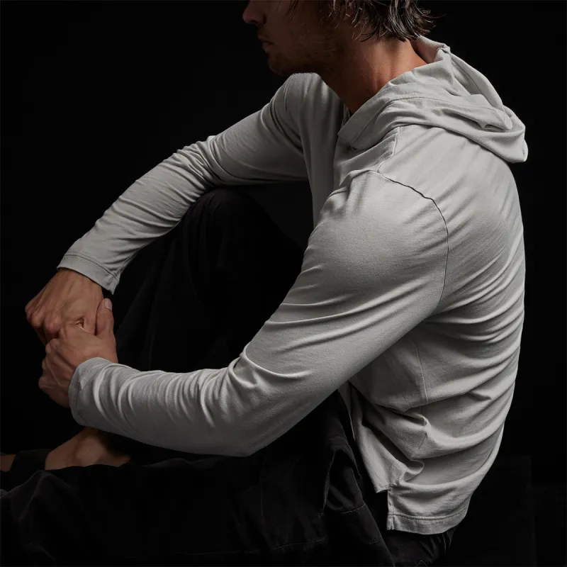 Brushed Jersey Hoodie - Aluminum sold by James Perse