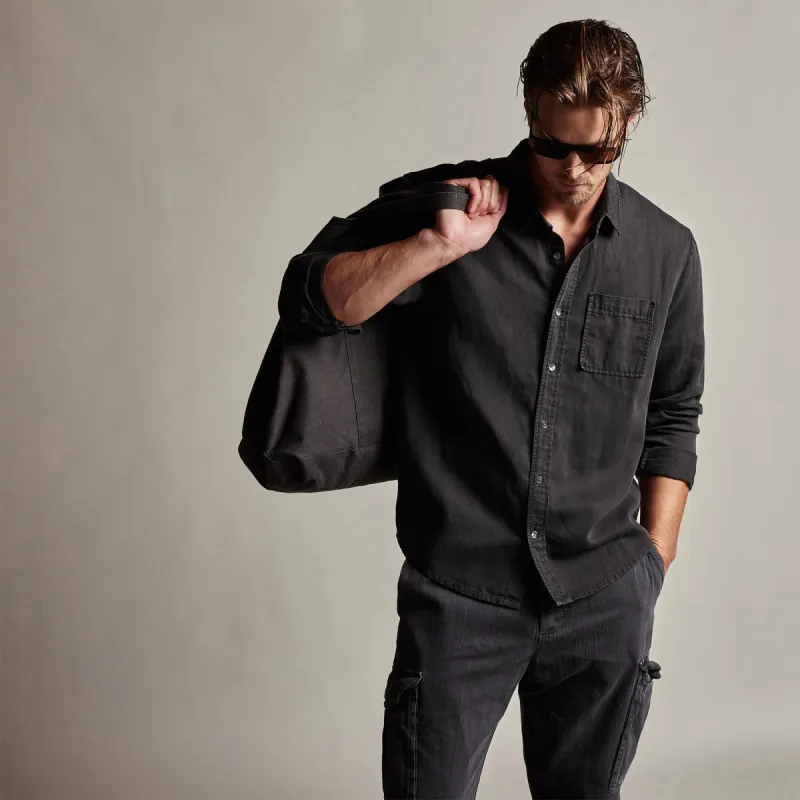 Sierra Cotton Linen Shirt - Magma Pigment sold by James Perse