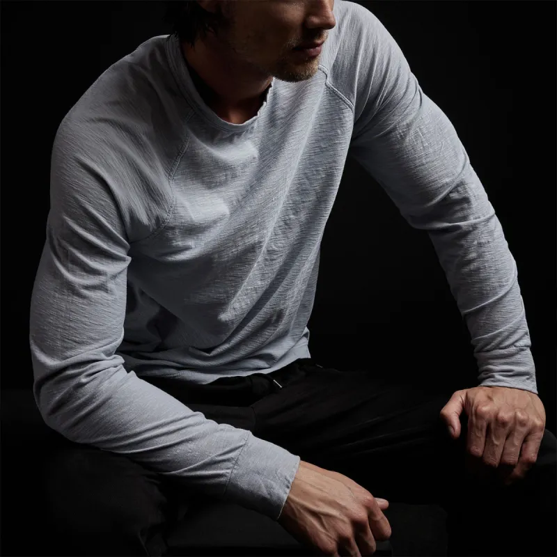 Reverse Slub Jersey Raglan Crew - Blue Fog Pigment sold by James Perse