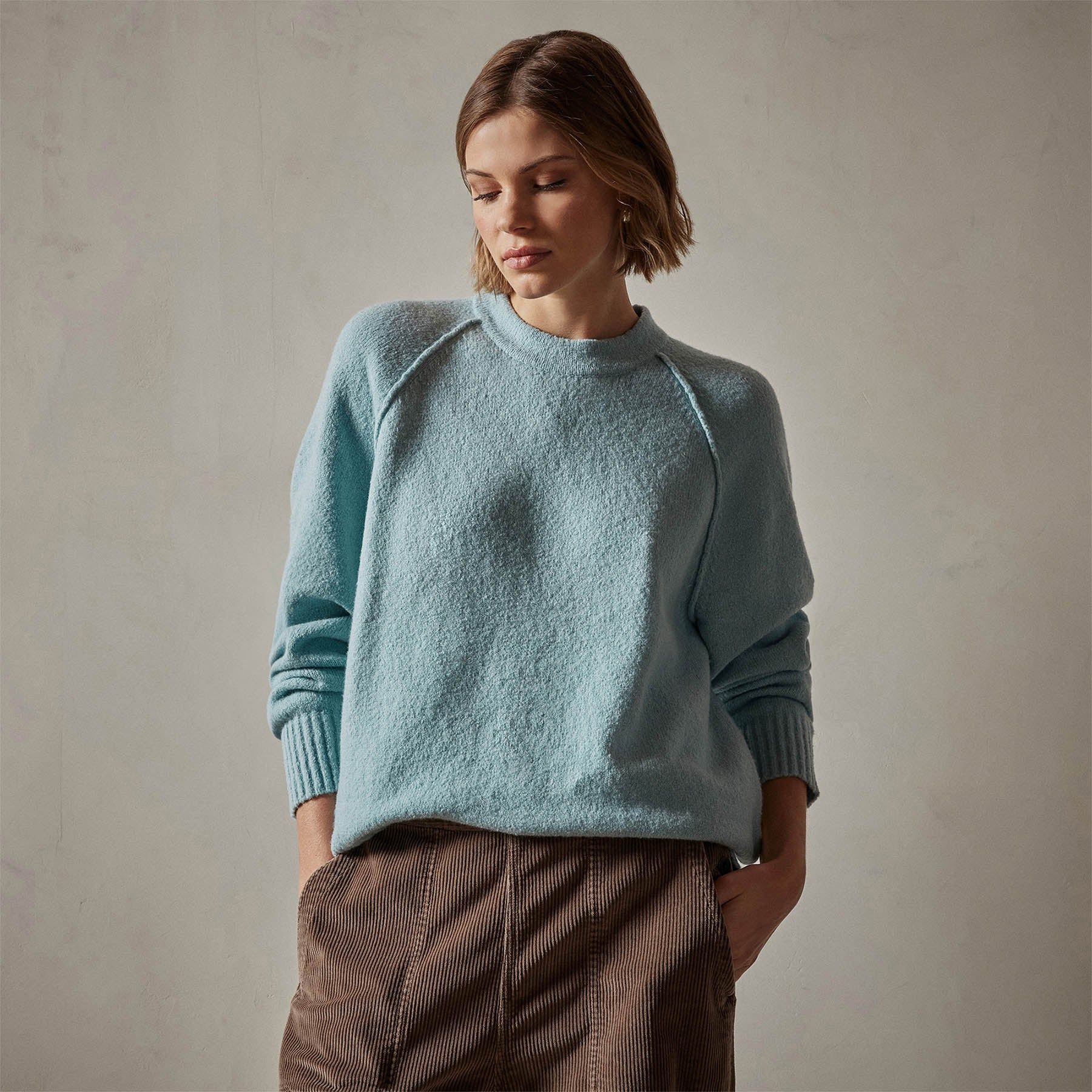 Cotton Cashmere Blend Pullover - Baby Blue sold by James Perse product image thumbnail 5