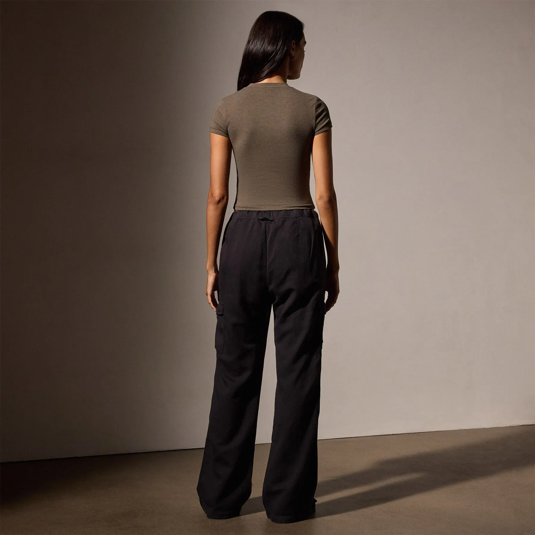 Short Sleeve Cropped Tee - Army Green sold by James Perse product image thumbnail 4