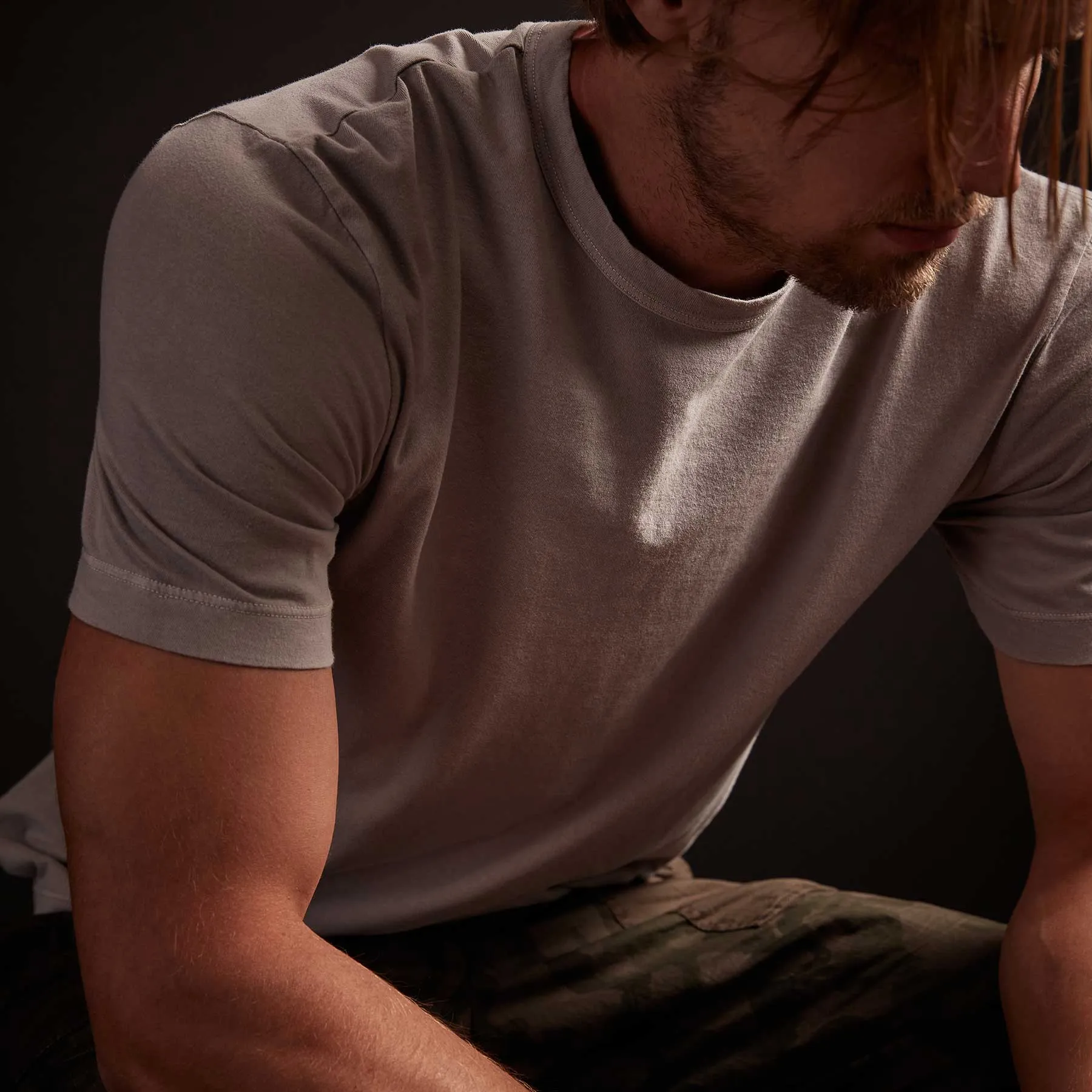 Short Sleeve Crew Neck - Fog Pigment sold by James Perse