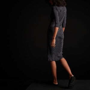 Rib Boat Neck Dress - Blue Black sold by James Perse