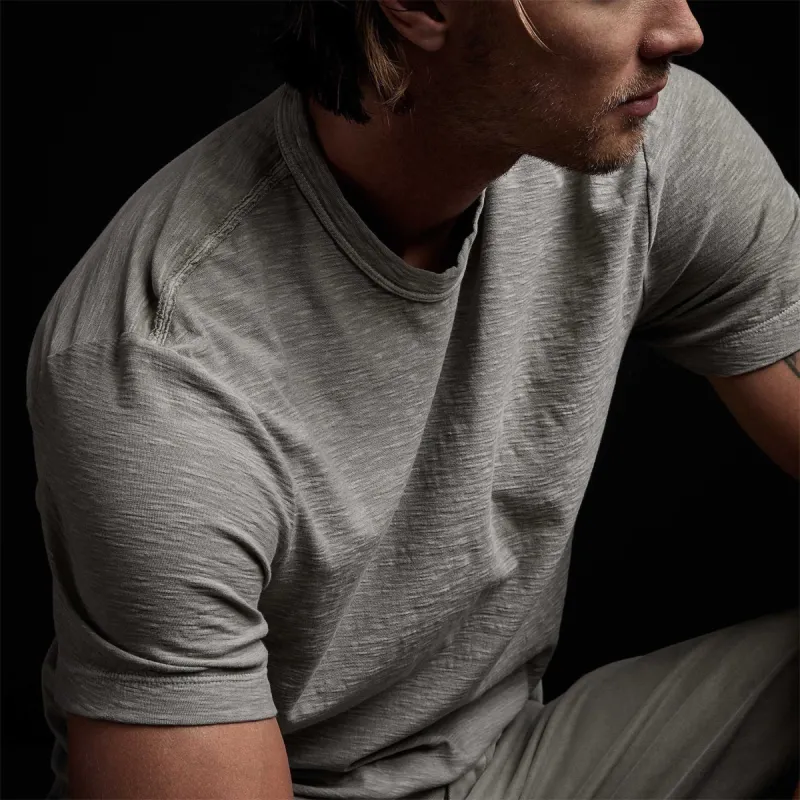 Reverse Slub Jersey Short Sleeve Crew - Concrete Pigment sold by James Perse