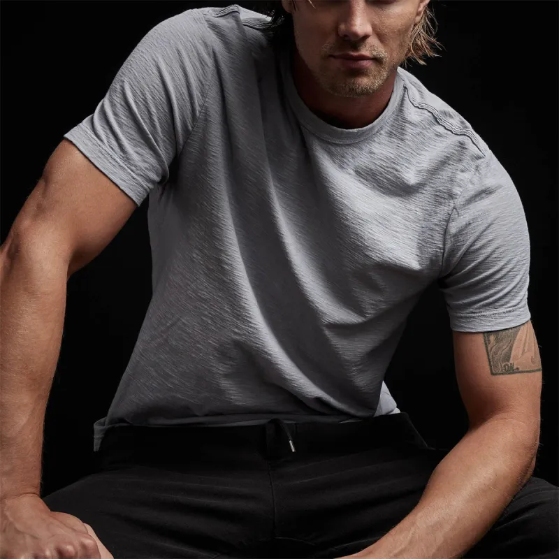 Reverse Slub Jersey Short Sleeve Crew - Blue Fog Pigment sold by James Perse