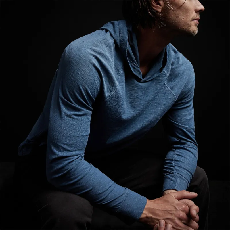 Reverse Slub Jersey Hoodie - Lake Pigment made by James Perse