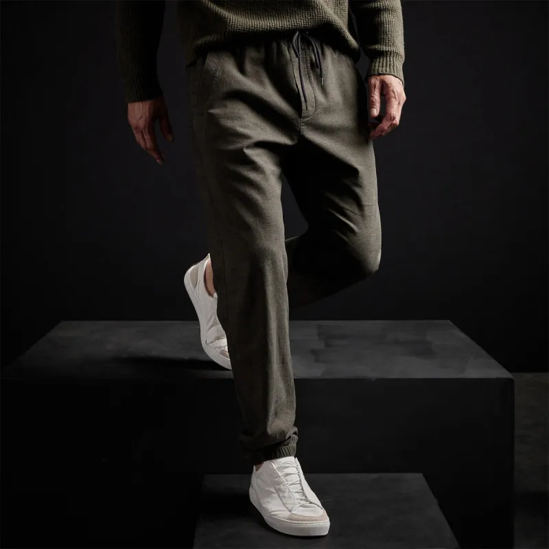 Overdyed Flannel Track Pant - Hunter Pigment sold by James Perse