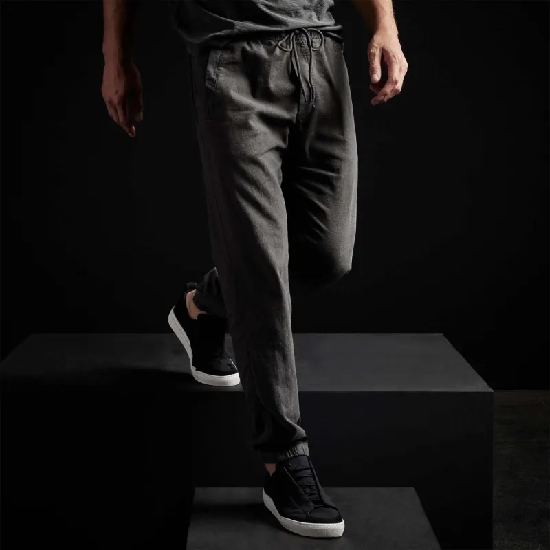 Overdyed Flannel Track Pant - Concrete Pigment sold by James Perse