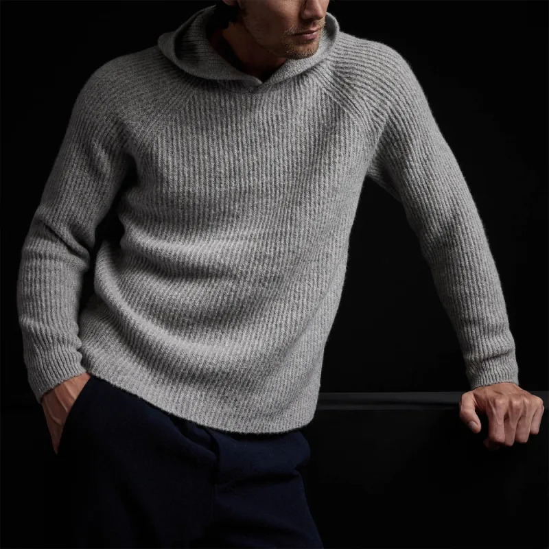 Cashmere Rib Hoodie - Heather Grey sold by James Perse
