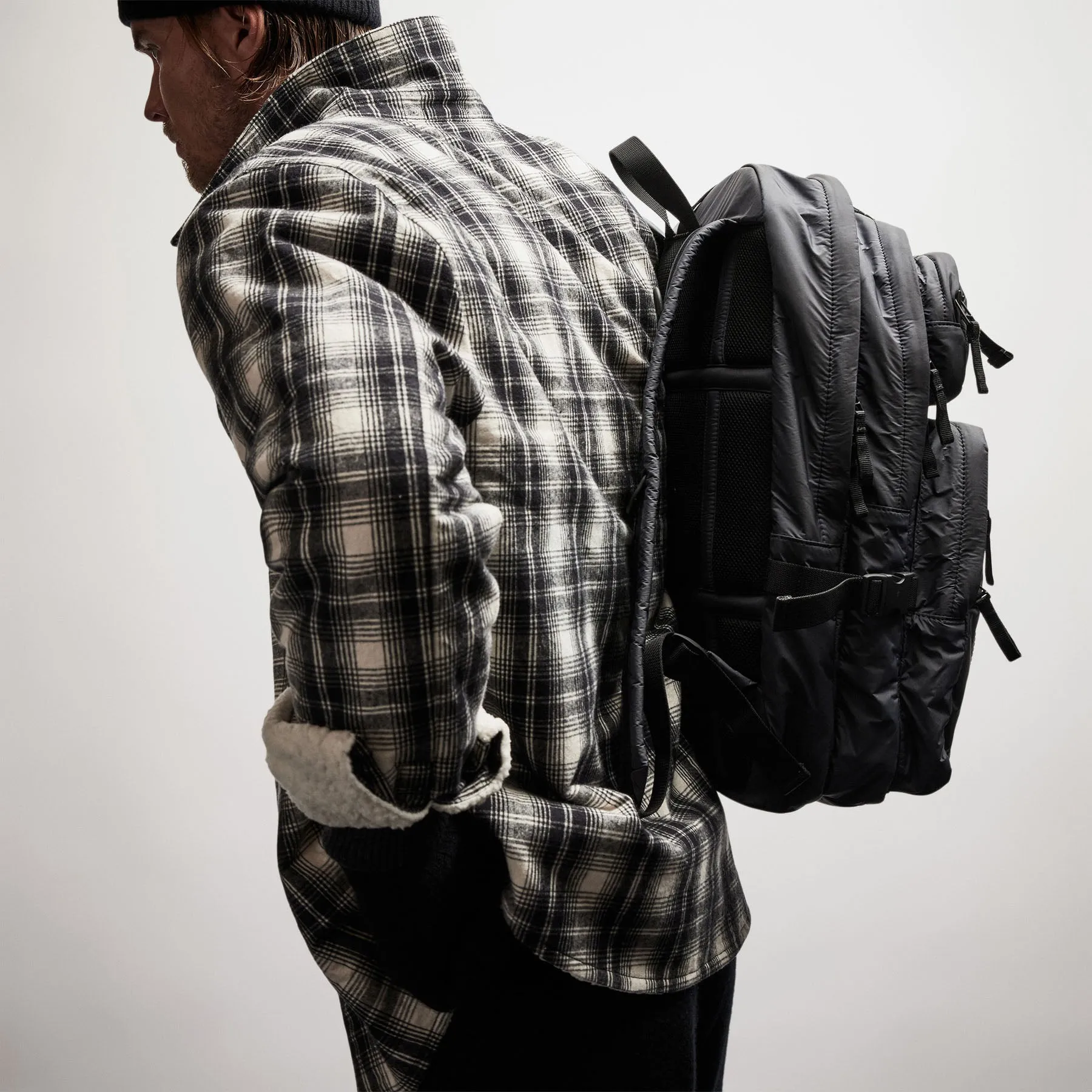 Sherpa Lined Plaid Jacket - Black/White sold by James Perse product image thumbnail 4