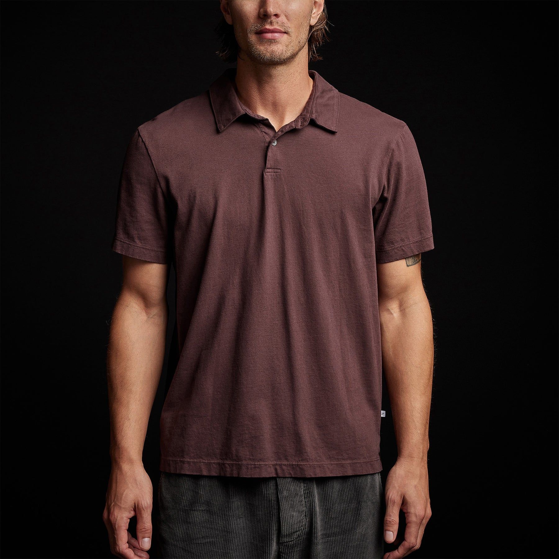Sueded Jersey Polo - Dahlia sold by James Perse product image thumbnail 5