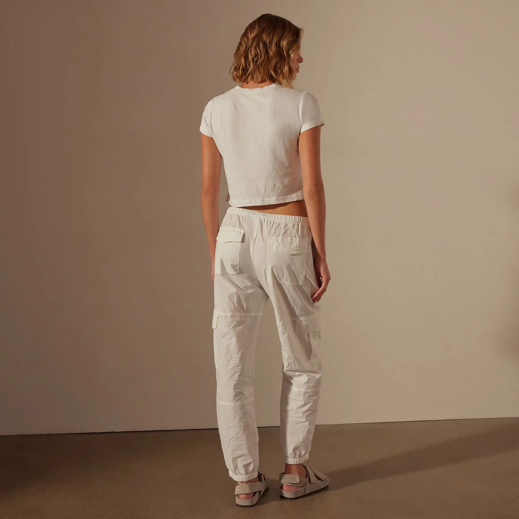 Stretch Poplin Cargo Pant - White sold by James Perse product image thumbnail 4