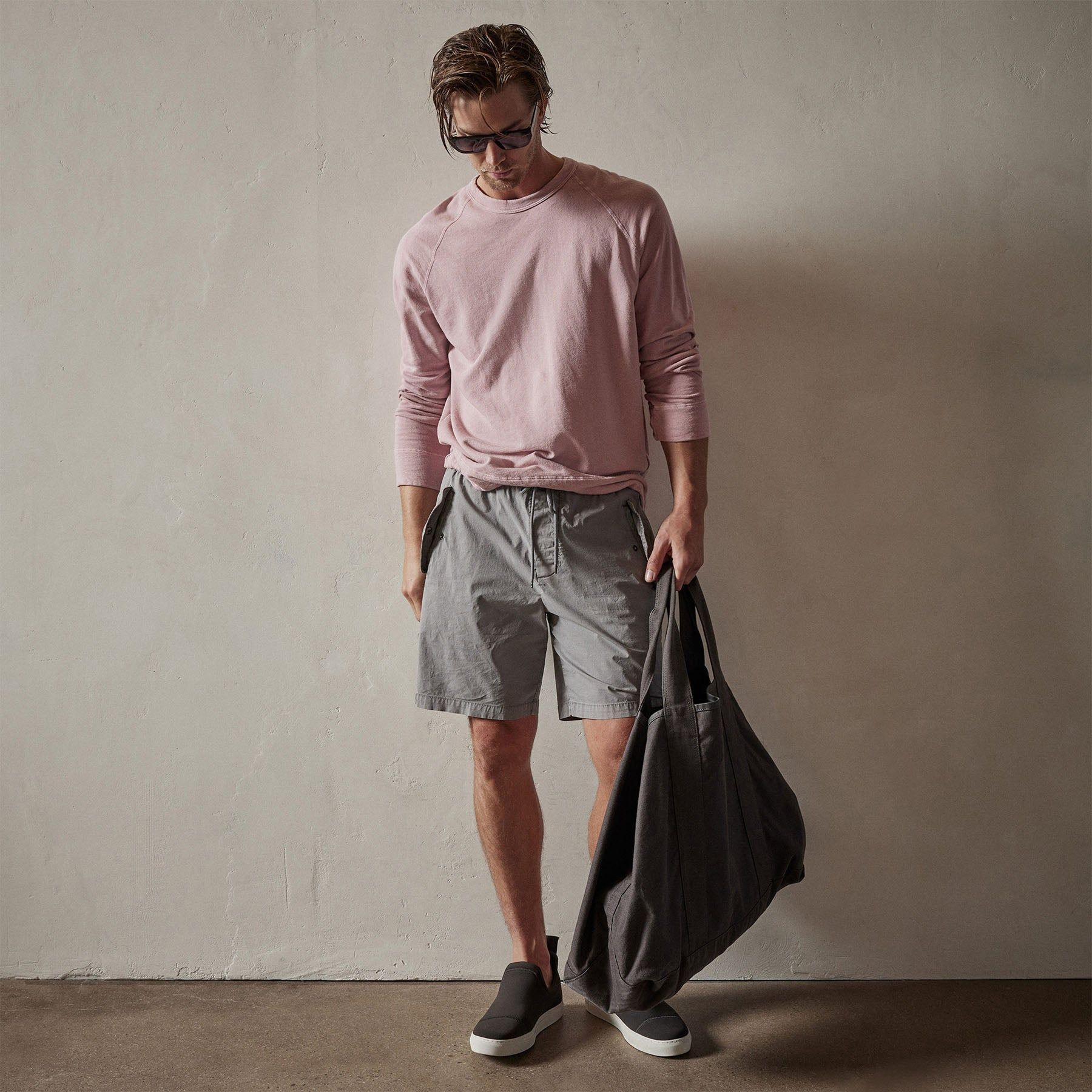 Vintage French Terry Sweatshirt - Antique Rose Pigment sold by James Perse