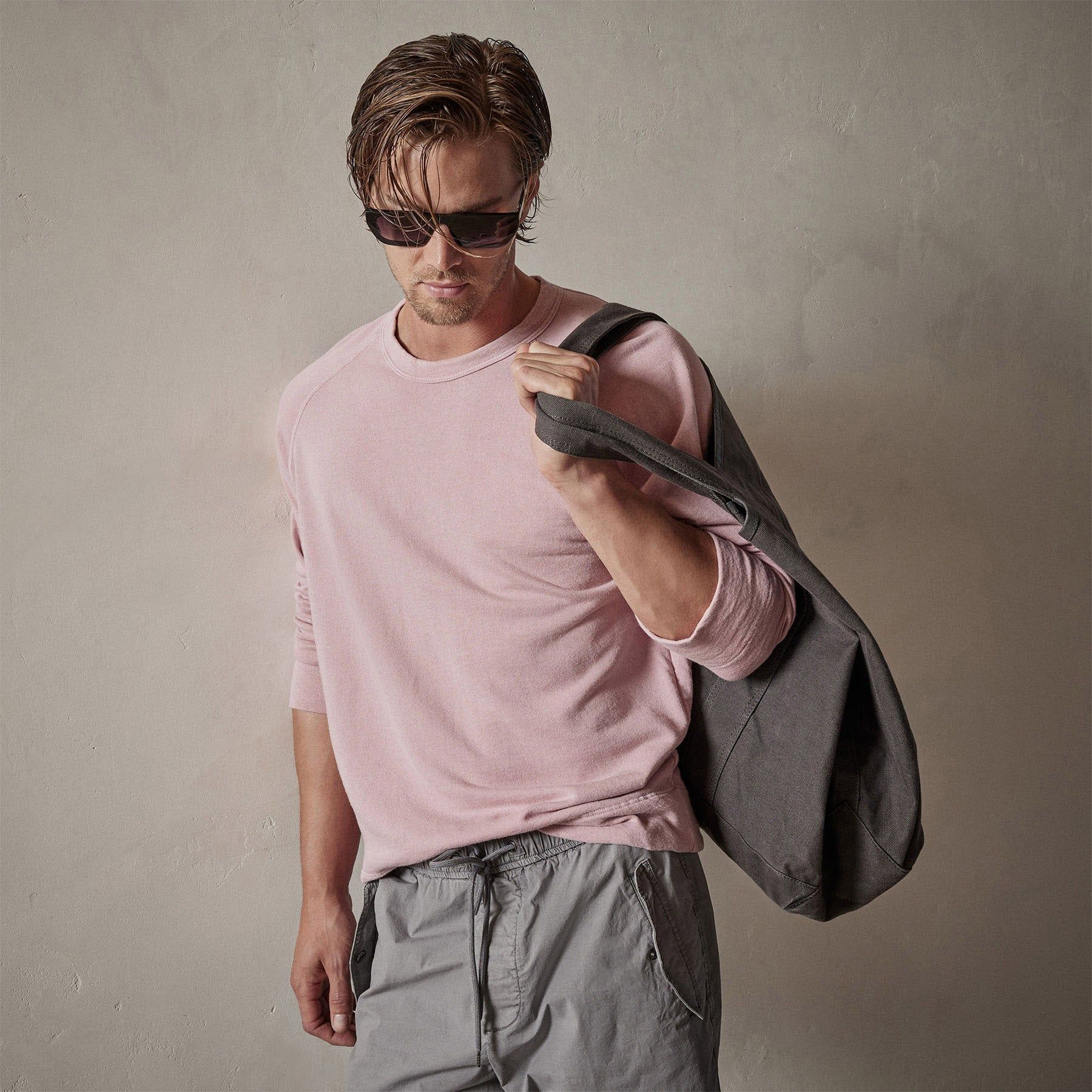 Vintage French Terry Sweatshirt - Antique Rose Pigment sold by James Perse product image thumbnail 3