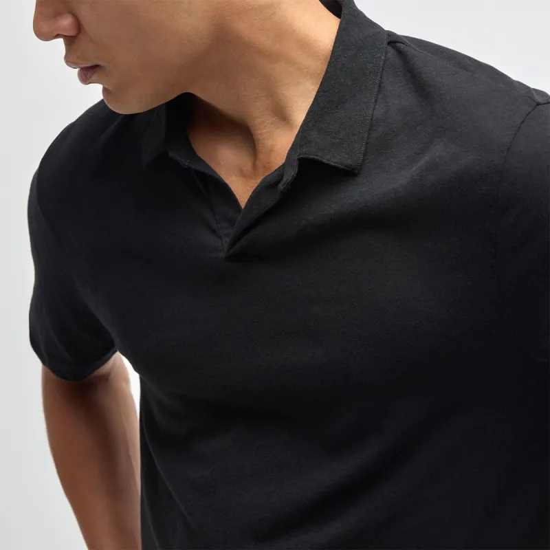 Cotton Jersey Polo - Black sold by James Perse