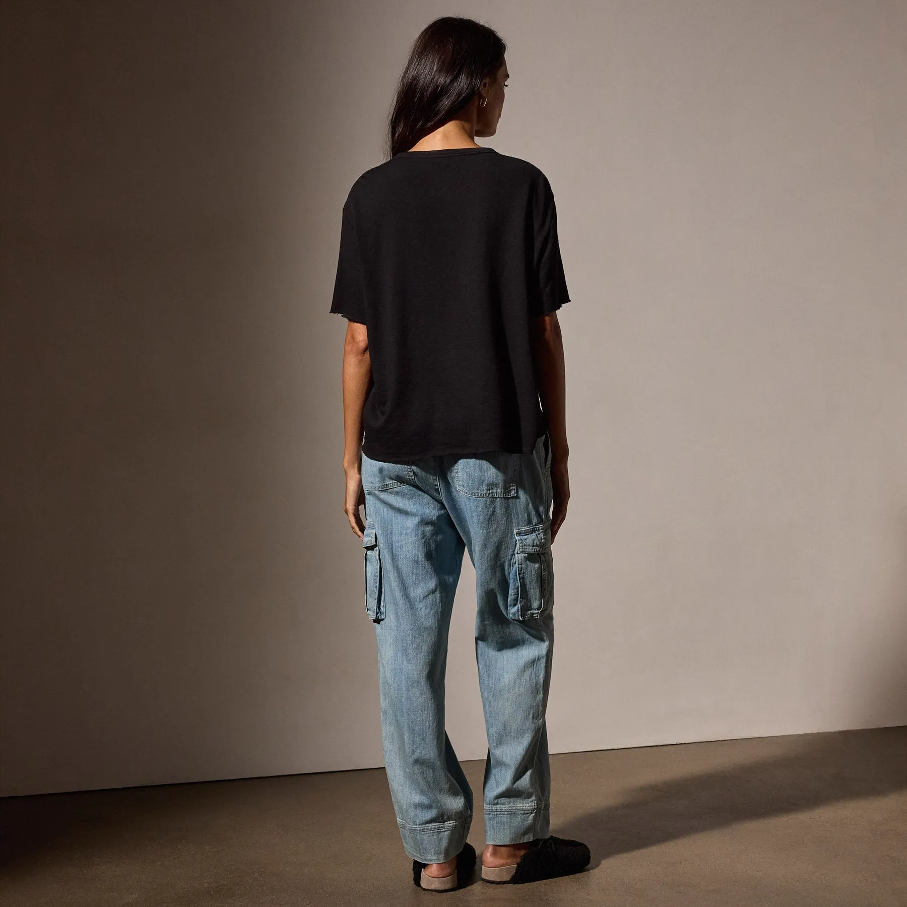 French Terry Boxy Short Sleeve Tee - Black sold by James Perse product image thumbnail 3