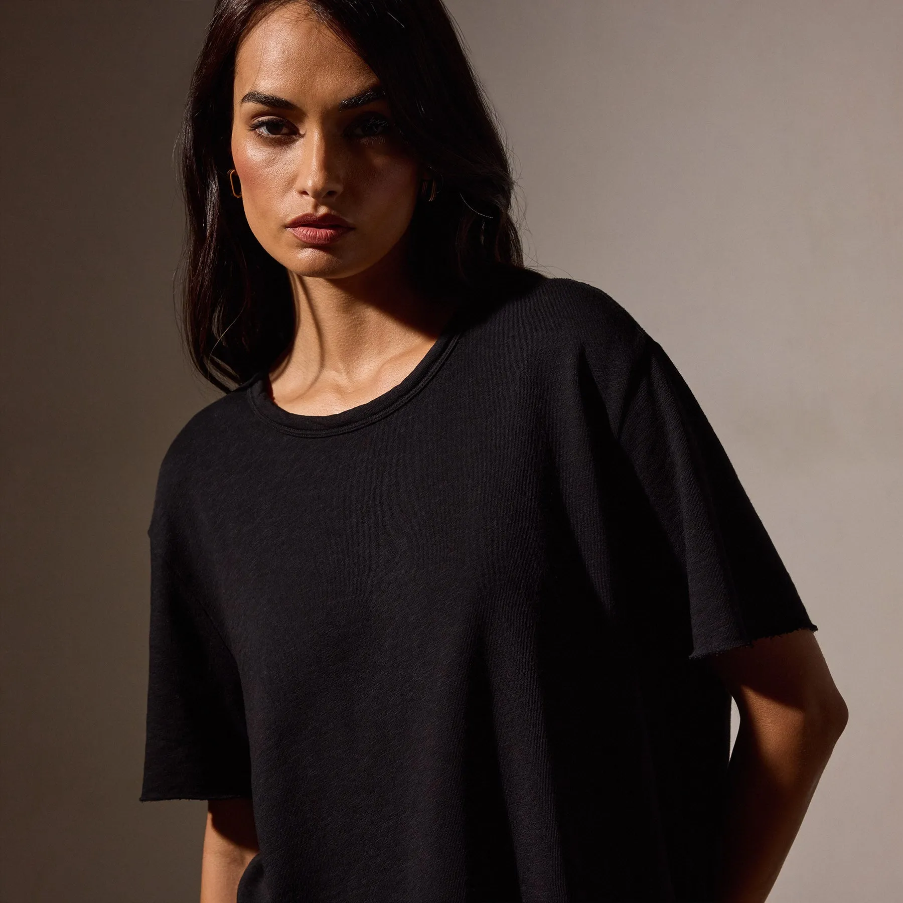 French Terry Boxy Short Sleeve Tee - Black sold by James Perse product image thumbnail 2